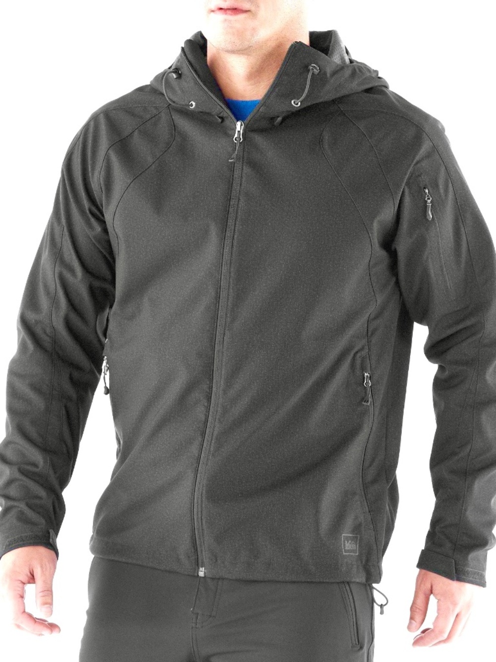 REI McCone Gray Soft Shell Rain Jacket